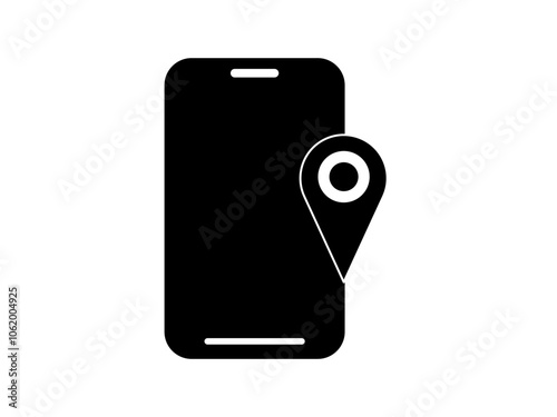 mobile map icon. vector glyphicon for your website, mobile, presentation, and logo design.