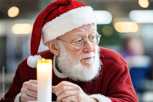 Capturing the spirit of christmas a heartwarming portrait of santa claus reflecting on the joys of the holiday season