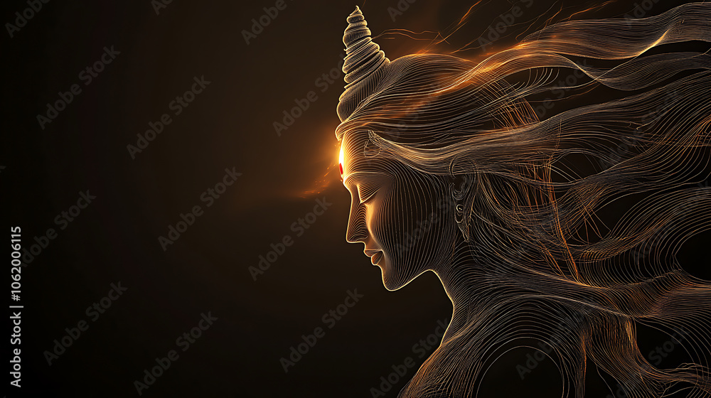 Naklejka premium Shiva, wallpaper, the beloved god of health and wealth.