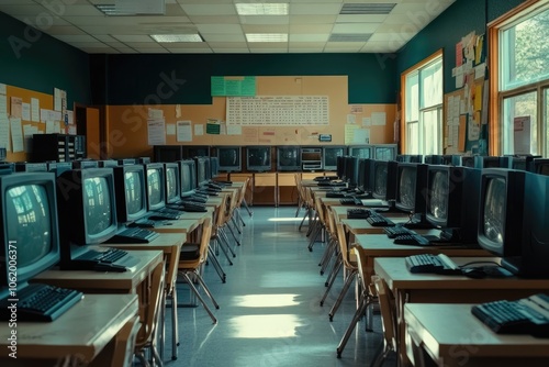 Dedicated Computer Lab for English Online Learning in a School Classroom Setting