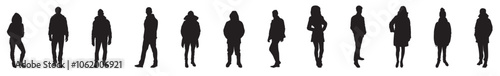 winter people in warm winter clothes silhouette