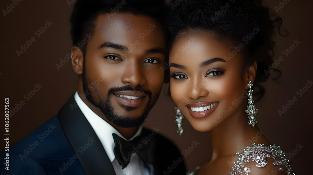 Elegant Couple Portrait - Smiling Man and Woman Elegant Couple Portrait - Smiling Man and Woman