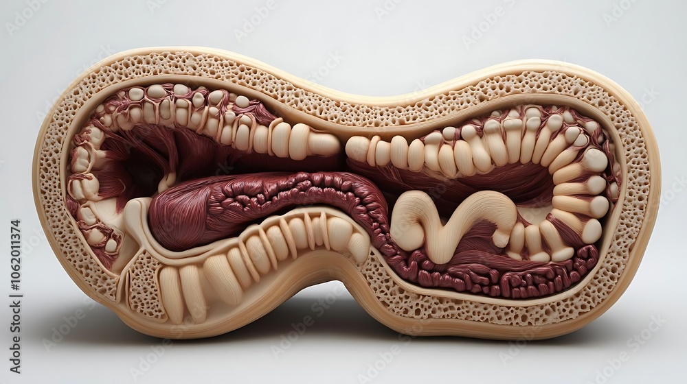 Human Digestive System Anatomy Model Detailed Cross Section Human Digestive System Anatomy Model Detailed Cross Section