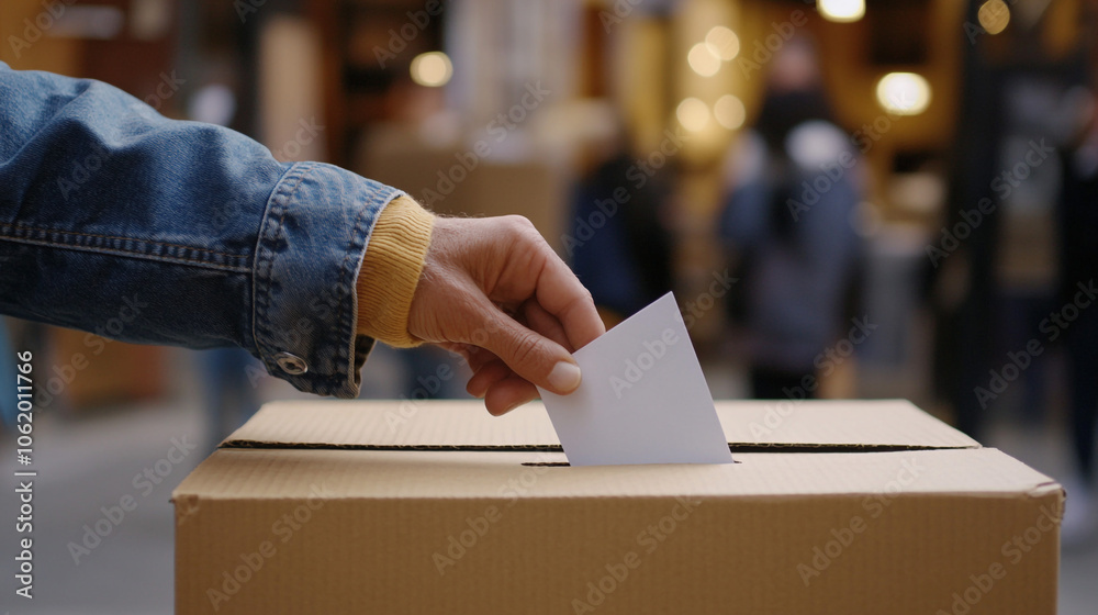 Person Voting in Election Ballot Box Democracy Participation Choice Person Voting in Election Ballot Box Democracy Participation Choice