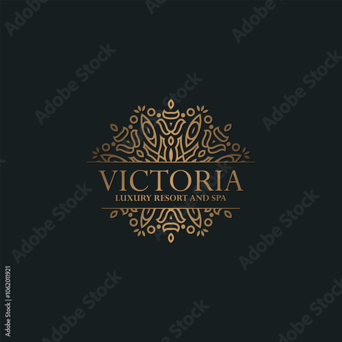 Luxury hotel label template. Trendy vintage royal ornament frames illustration.