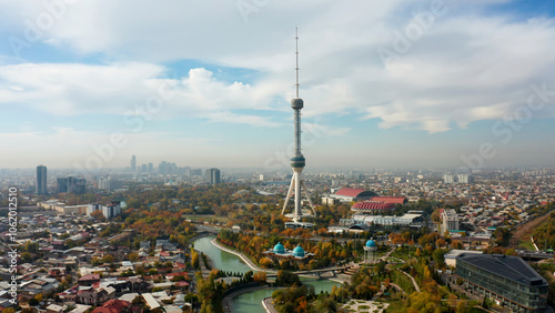 Tashkent TV Tower in a scenic cityscape