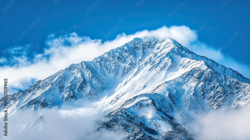 Beautiful landscape of snow-capped mountains. Panoramic view of mountainous area with peaks. Illustration for cover, card, postcard, interior design, banner, poster, brochure or presentation. Beautiful landscape of snow-capped mountains. Panoramic view of mountainous area with peaks. Illustration for cover, card, postcard, interior design, banner, poster, brochure or presentation.