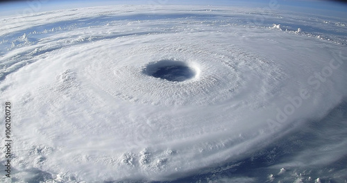 Wallpaper Mural Satellite view of a huge spiral hurricane. Powerful forces of nature. The storm vortex is very large and has a hole in the center. Predicting and studying weather events. Illustration for design. Torontodigital.ca