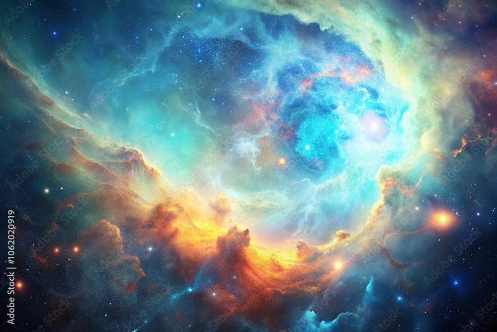 rainbow nebulae in space and sparkling stars rainbow nebulae in space and sparkling stars