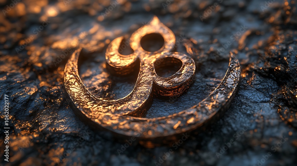 Vibrant and beautiful Om symbol rendered in realistic style image