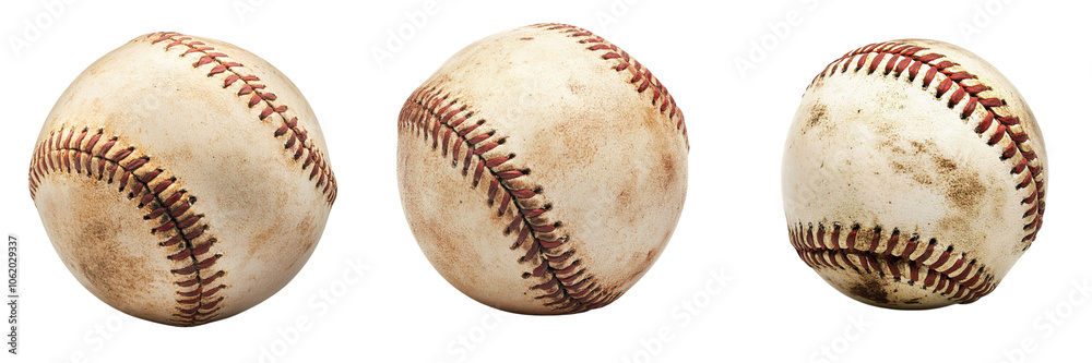 Set of baseball resting isolated on a transparent background Set of baseball resting isolated on a transparent background