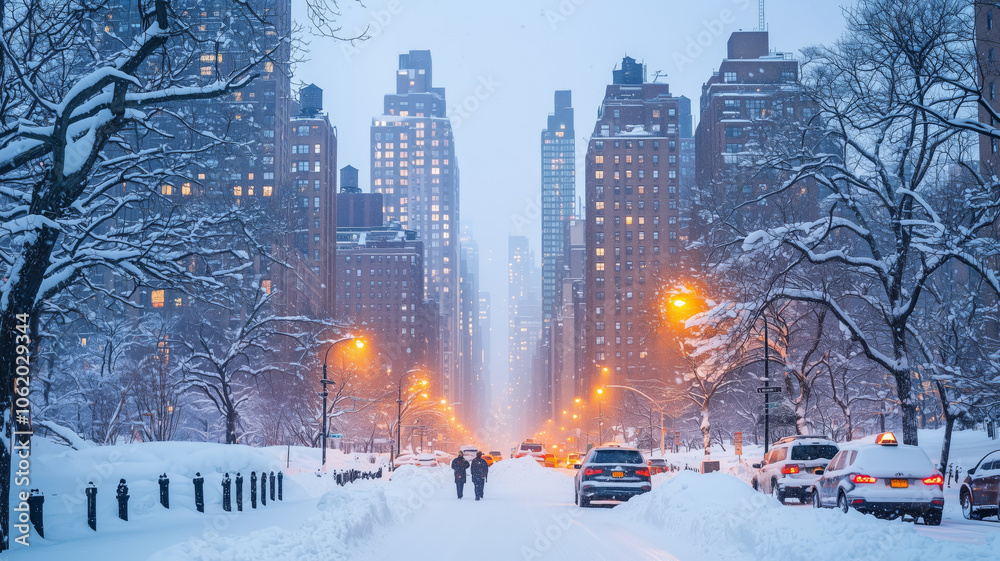 Snowstorm Blankets City Skyline in Winter Wonderland Snowstorm Blankets City Skyline in Winter Wonderland
