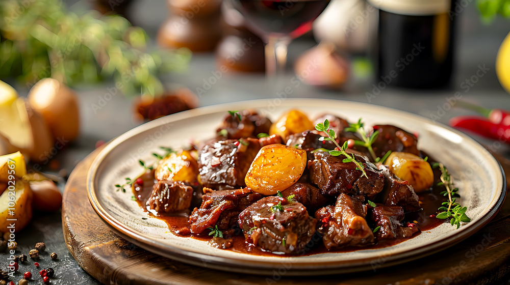 Classic Beef Bourguignon with Red Wine Pairing Classic Beef Bourguignon with Red Wine Pairing