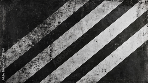 Grunge Diagonal Stripes Texture   Black and White Background