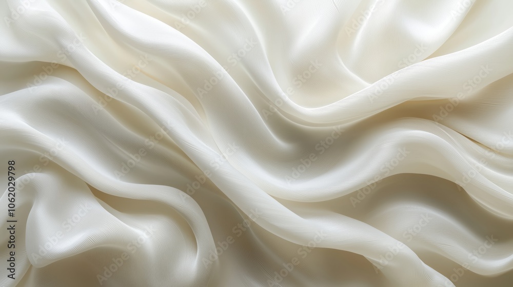 Soft White Waves on Elegant Fabric Backdrop Soft White Waves on Elegant Fabric Backdrop
