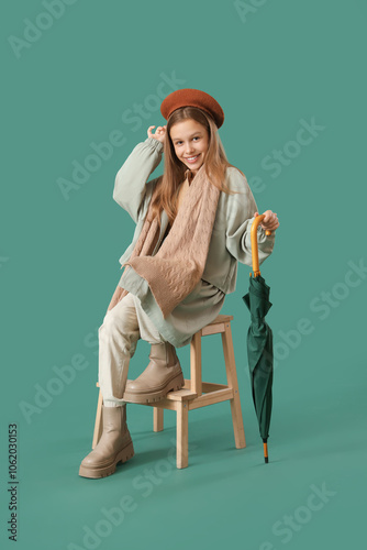 Cute girl in autumn clothes...