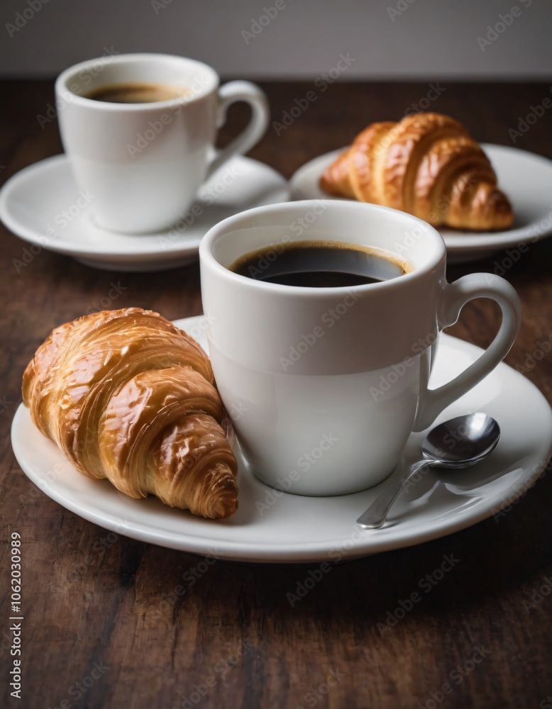 cup of coffee and croissant