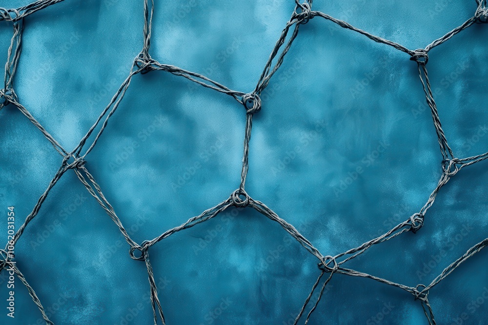 Fototapeta premium Visualization of interconnected links on a blue background