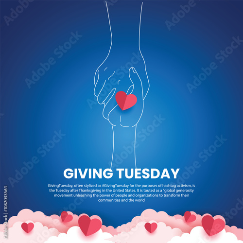 giving tuesday creative banner, poster, social media post, postcard, background, template, backdrop, greetings card design etc.