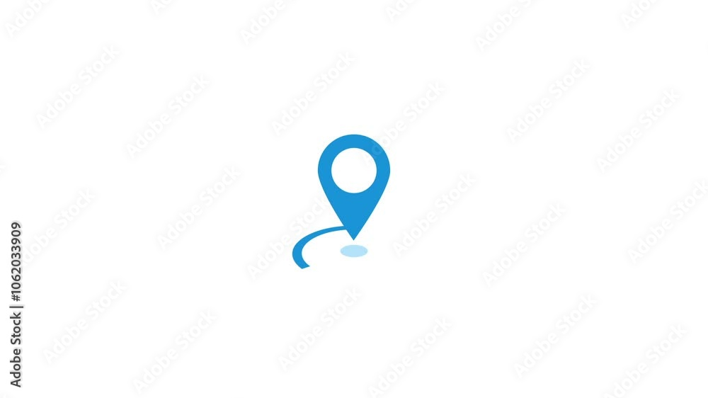 Location Map Icon animation on white background. Location Map Icon animation on white background.
