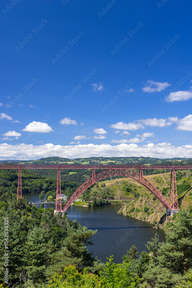 Fototapeta premium Garabit bridge (Viaduc de Garabit), Cantal, Auvergne-Rhone-Alpes, France