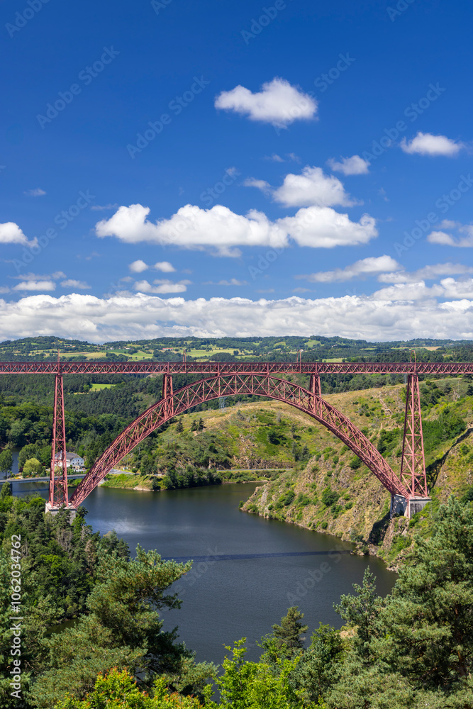 Fototapeta premium Garabit bridge (Viaduc de Garabit), Cantal, Auvergne-Rhone-Alpes, France