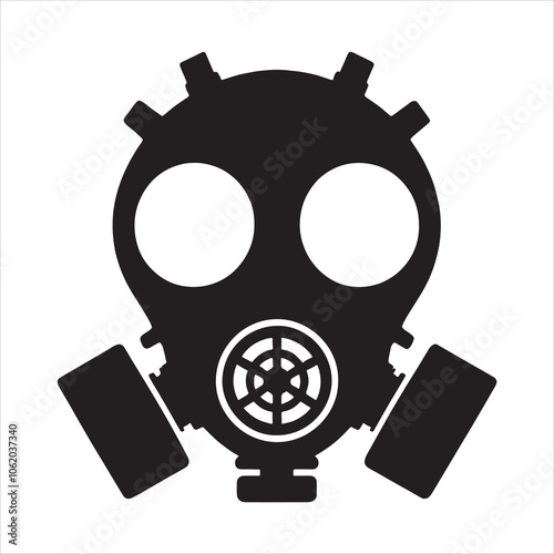 gas mask silhouette on white background
