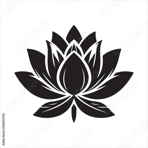 Lotus flowers vector icons. Lotus flower symbol. Lotus black line icons or a logo, icon, or graphic.