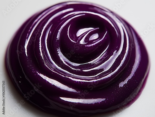 Thick Glossy Deep Purple Nail Polish Stroke photo