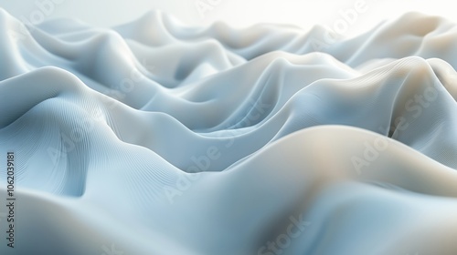 Abstract Wavy Lines on Clean White Background