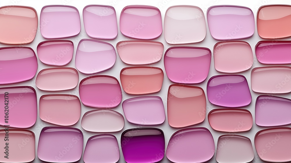 Row of pink square glasses with a white background. The glasses are arranged in a way that they look like they are stacked on top of each other. Scene is playful and colorful Row of pink square glasses with a white background. The glasses are arranged in a way that they look like they are stacked on top of each other. Scene is playful and colorful
