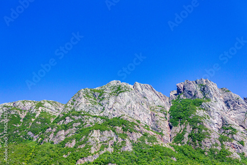 Scenic Rocky Mountain Landscape Under Clear Blue Sky