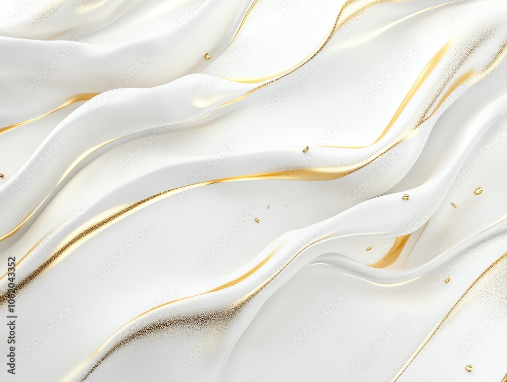 Obraz premium Abstract white and gold wave pattern