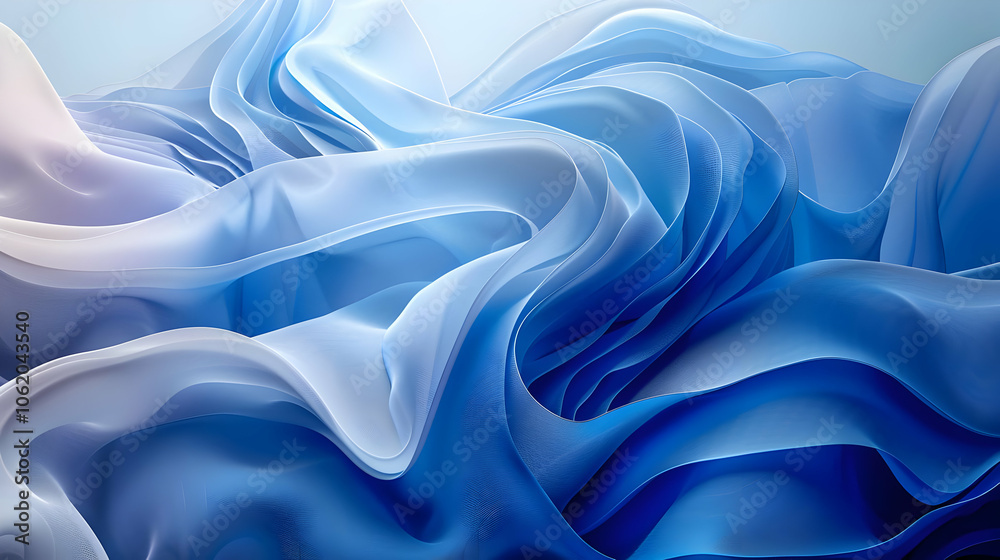 Abstract Blue and White Wavy Background Illustration Abstract Blue and White Wavy Background Illustration
