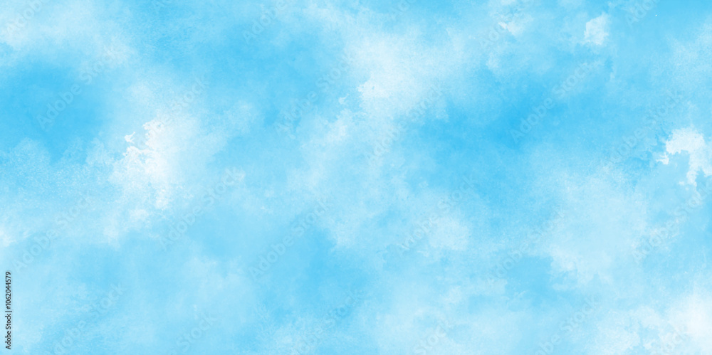 Vibrant clear blue sky with puffy and blurry natural clear clouds, Abstract blue watercolor painted sky background by teal color blue, Abstract blue color clouds background. Vibrant clear blue sky with puffy and blurry natural clear clouds, Abstract blue watercolor painted sky background by teal color blue, Abstract blue color clouds background.