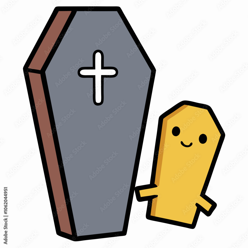 Fototapeta premium coffin-cross-white-background