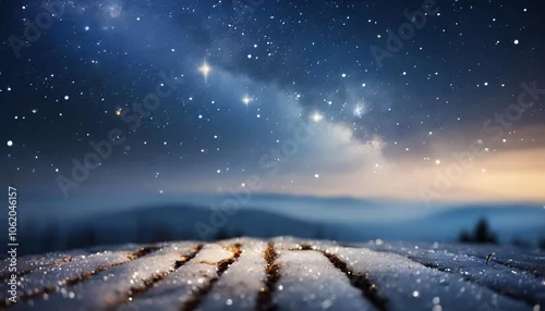 Obraz Nocne niebo gwiazdy zimą tapeta
