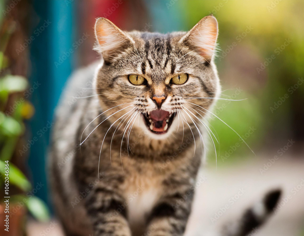Obraz premium Zły wściekły agresywny kot