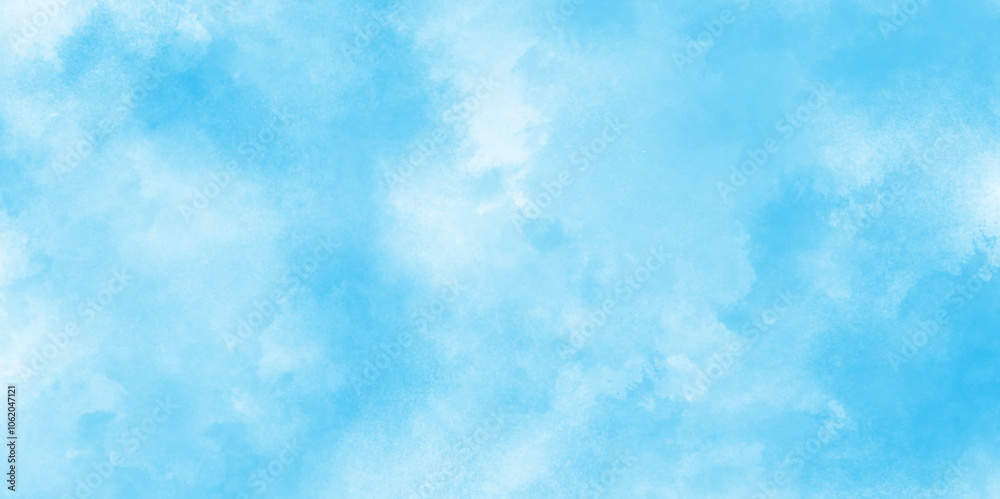 Vibrant clear blue sky with puffy and blurry natural clear clouds, Abstract blue watercolor painted sky background by teal color blue, Abstract blue color clouds background. Vibrant clear blue sky with puffy and blurry natural clear clouds, Abstract blue watercolor painted sky background by teal color blue, Abstract blue color clouds background.