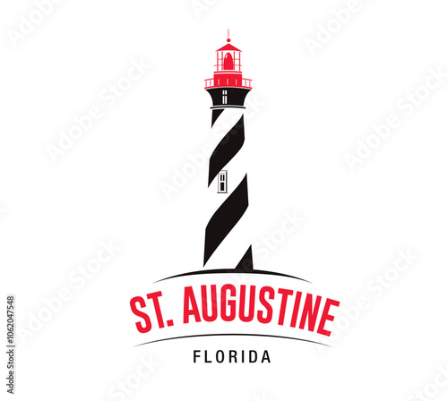 symbol of the saint augustine lighthouse vector graphic design