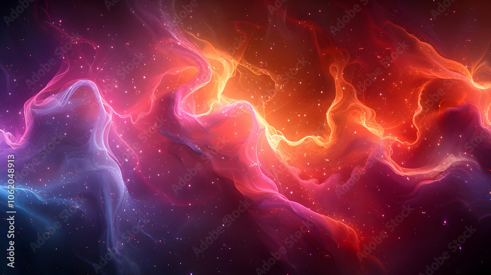 Abstract Background with Red and Blue Swirls and Sparkles Abstract Background with Red and Blue Swirls and Sparkles