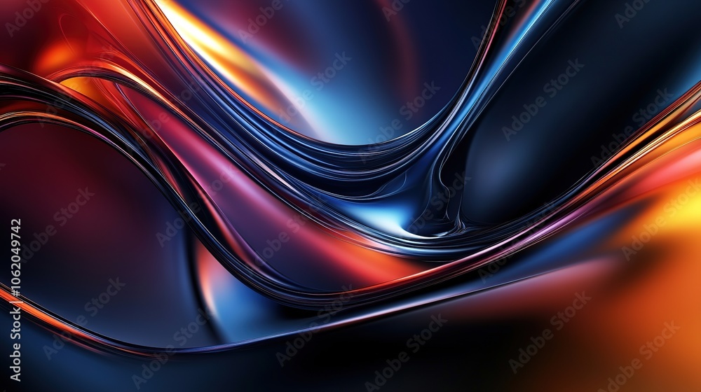 Obraz premium Elegant dark abstract background with smooth lines and subtle light effects, design material, perfect for a minimalist high resolution wallpaper