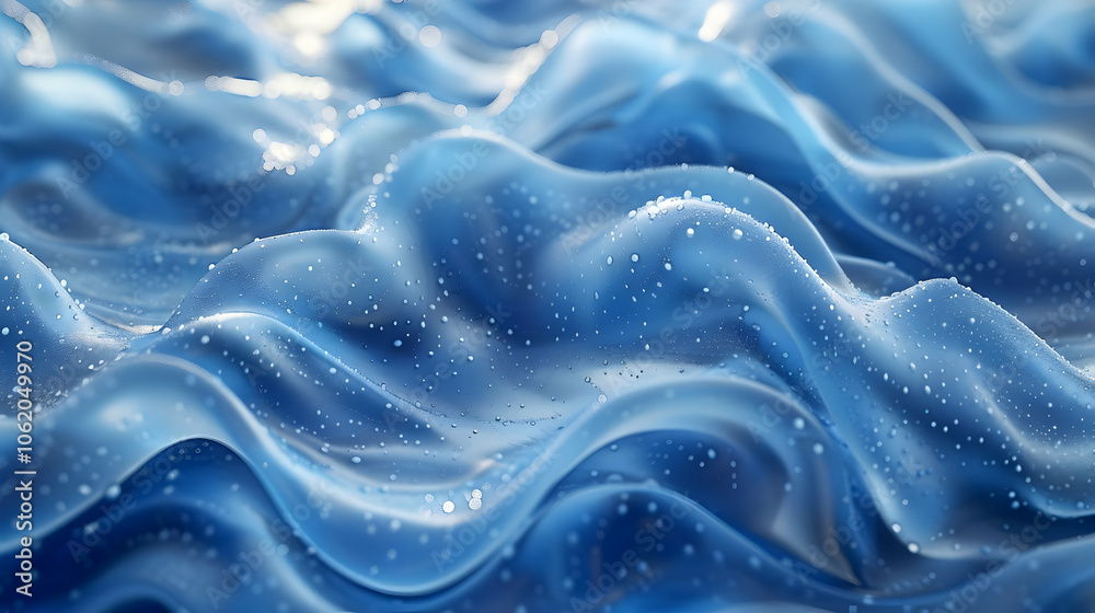 Abstract Blue Wavy Background with Water Drops Abstract Blue Wavy Background with Water Drops