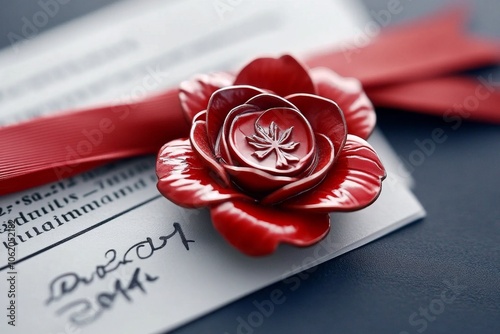 Hyper-realistic close-up of a bail document with embossed seal, capturing the intense and authoritative feel of legal permissions for release, symbolizing clarity and obligation
