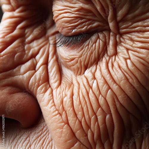 Wrinkles and Lines Capturing the wrinkles and lines on the subje photo