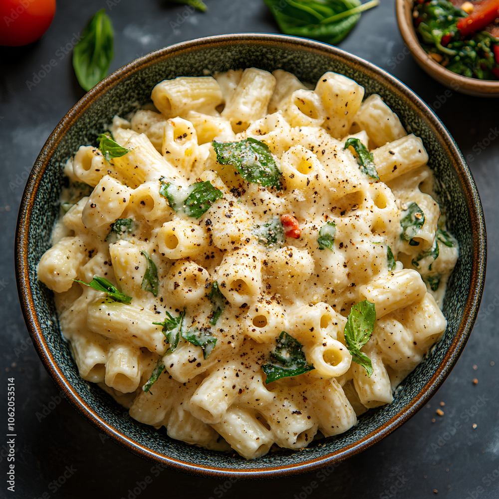 Creamy Pasta with Basil and Pepper Creamy Pasta with Basil and Pepper