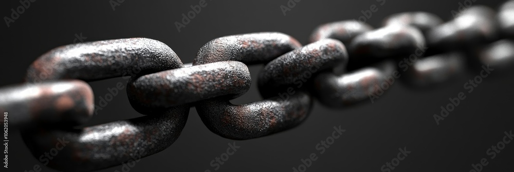Fototapeta premium Rusty metal chain close-up with detailed texture