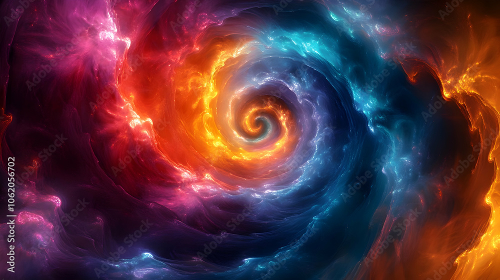Abstract Swirling Red and Blue Fire Illustration Abstract Swirling Red and Blue Fire Illustration