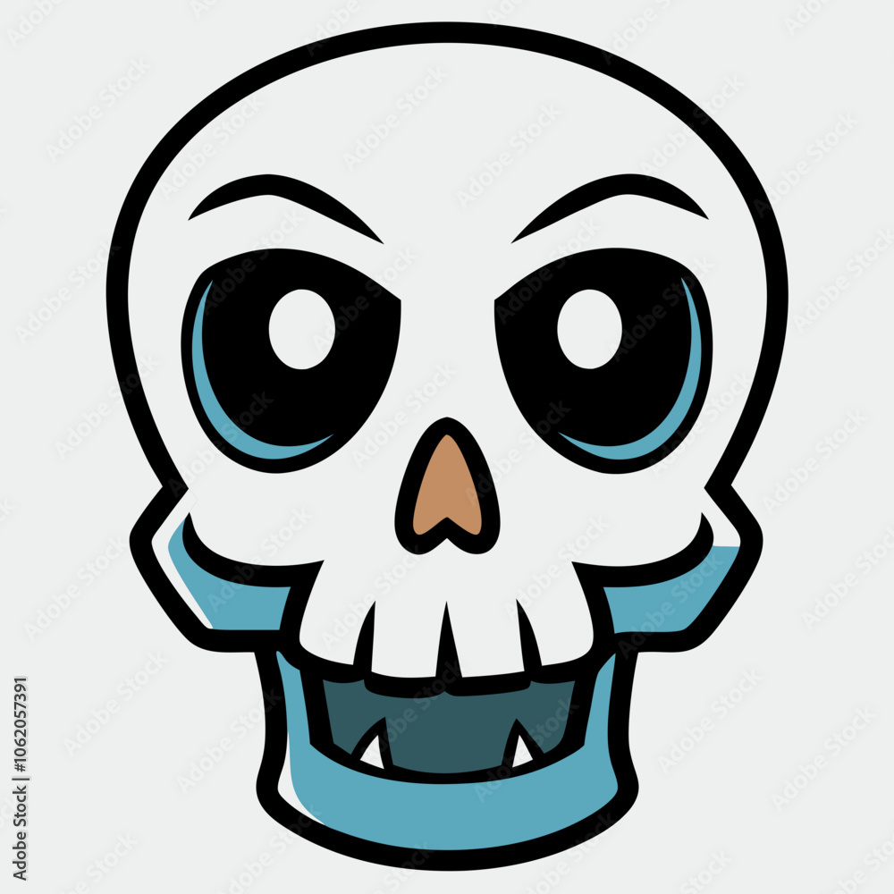 Fototapeta premium scary-skull-vector-art-illustration-white-backgrou