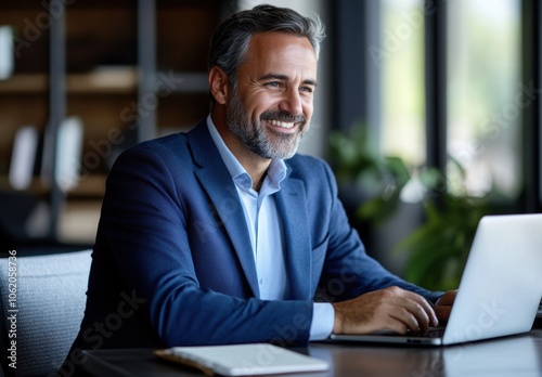 Businessman Working Laptop.